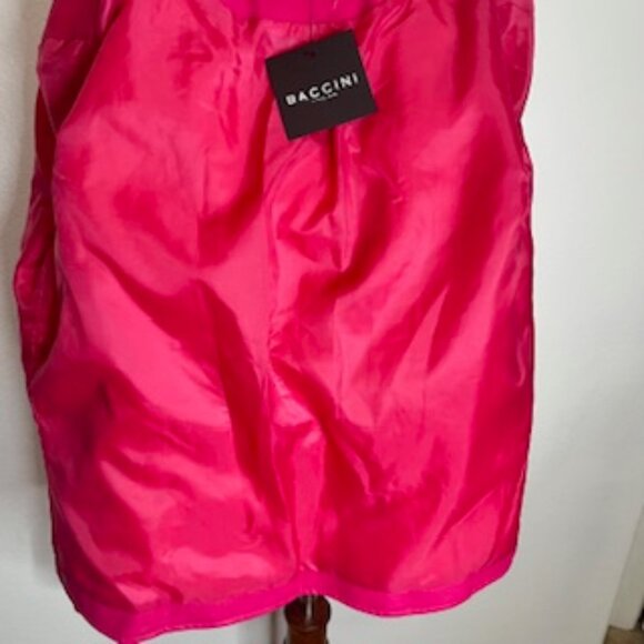 NEW Baccini Motorcycle Jacket Women’s Size 1X Pink Faux Leather Zippers Lined - Picture 9 of 10